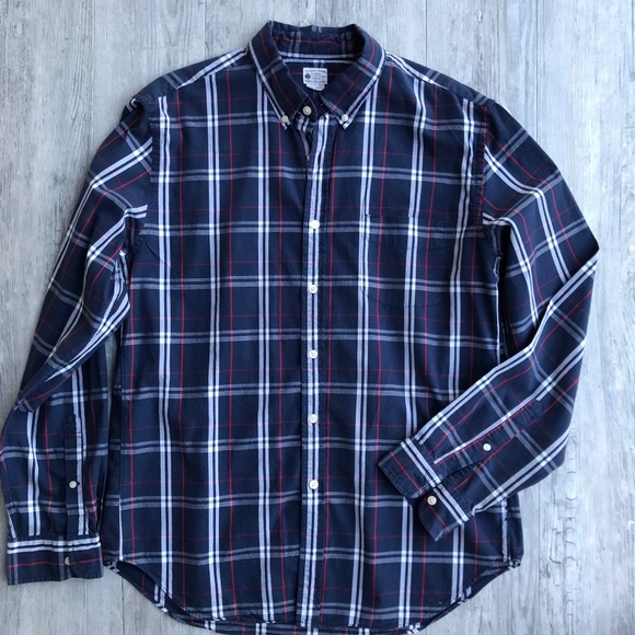 J. Crew Other - J. Crew Long Sleeve Plaid Sunwashed Oxford Mens LG